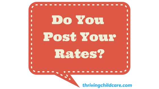 post your childcare rates