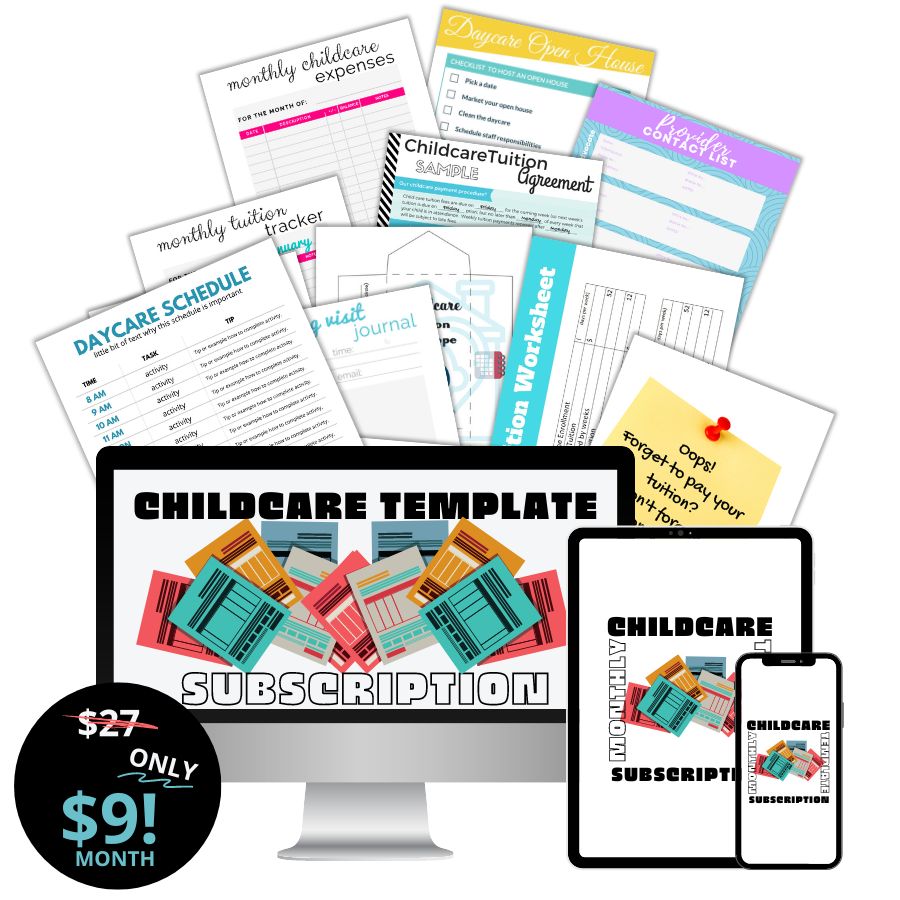 childcare template subscription