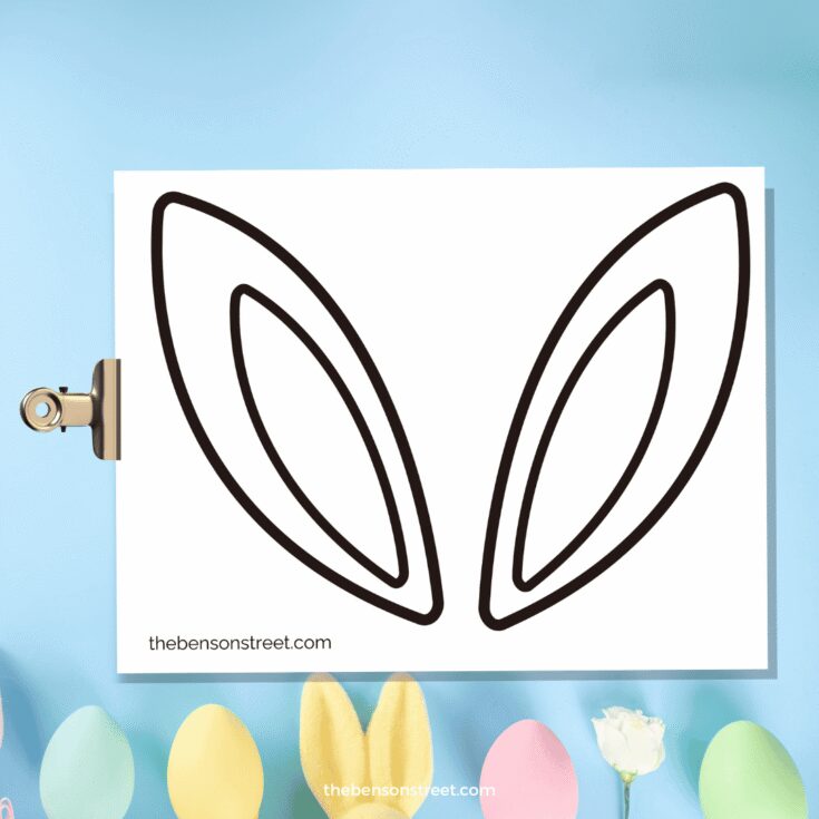 Image for FREE Printable Easter Bunny Ears Template to Make a Headband